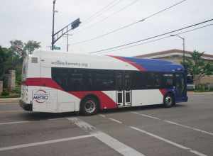 A Waukesha Metro Transit bus in Waukesha, Wisconsin (United States).