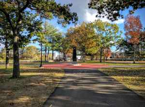 A view of Woonsocket's World War II Veterans Memorial Park