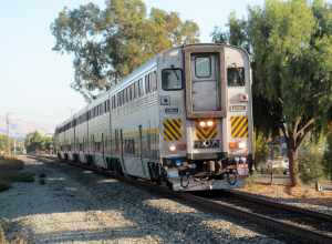 Northbound Capitol Corridor train in Union City in October 2017