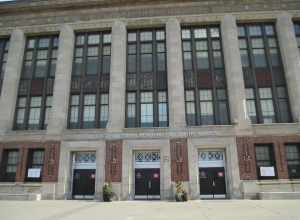 Front of Detroit International Academy for Young Women school located at:
9026 Woodward Ave, Detroit, MI 48202