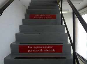 Love the stickers they've put at the office to encourage people to use the stairs