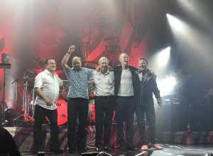 Nick Mason's Saucerful of Secrets band at the end of the show at 'The Pavilion at Toyota Music Factory' in Irving TX on Mar 24, 2019.