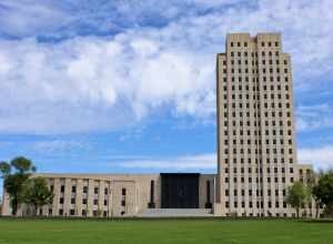 The North Dakota State Capitol in Bismarck, North Dakota.