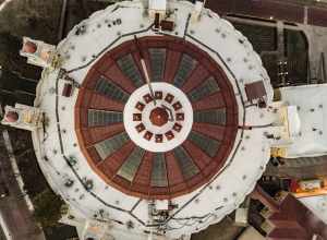 This is a top down view of the dome of the West Baden Springs Hotel in West Baden Indiana.