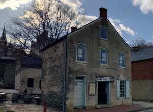 White Hall Tavern in Harpers Ferry, West Virginia, US. The building is a contributing property to the  Harpers Ferry National Historical Park.