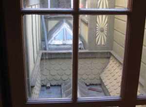 As the Winchester house was under constant construction over 38 years, what were exteriors became interiors.  Wonderful samples of architectural details here.