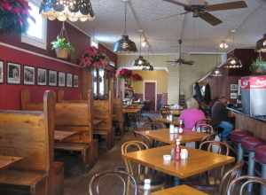 Interior of the F.P. Taggart Store, located on the southwestern corner of the intersection of Van Buren (State Road 135) and Main Streets in downtown Nashville, Indiana, United States.  Built in 1870 and now a restaurant, it is listed on the National