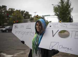 St. Paul, Minnesota
October 7, 2018
The "Stand on Every Corner" events are nationwide protests against Republican President Donald Trump. The protests started with a protest on June 20 by Bryce Tache in Minneapolis. Protests have continued daily