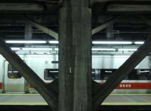 
500px provided description: Straight on view of pillars on a platform at Grand Central Terminal. [#train ,#urban ,#station]