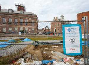 Newport Historic Spring archaeological dig site, Rhode Island.
