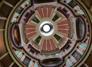 The interior of the rotunda dome of the Old Courthouse in St. Louis, Missouri.