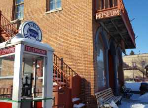 The sole survival telephone booth in the area stands proudly next to the town's museum.