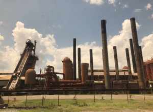 The Sloss Furnaces national historic landmark site in east-Central downtown Birmingham, Alabama. July, 2018.