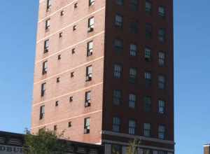 Eastern and southern sides of the Sycamore Building, located at 23-27 S. Sixth Street in Terre Haute, Indiana, United States.  Built in 1882, it is listed on the National Register of Historic Places.