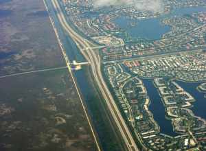 L36 Canal separates suburban Broward County from the conservation wetlands to the east.