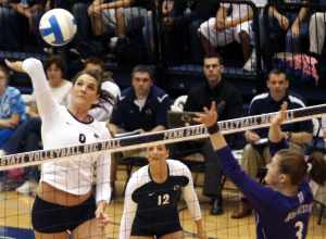 Brown spiking in a match against Northwestern on 14 November 2009. Penn State won 3–0.