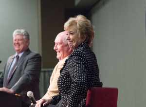 U.S. Secretary of Agriculture Sonny Perdue and Small Business Administration (SBA) Administrator Linda McMahon, take part in a working lunch and conversation with the Lima Chamber of Commerce, and Ohio Farm Bureau, in Lima, OH, on April 4, 2018. This