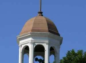 Photograph of the cupola of the historic Highland Hose House fire station in Arlington.