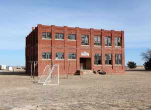 Close City school, built 1919 and abandoned 1965, in Garza County, Texas.