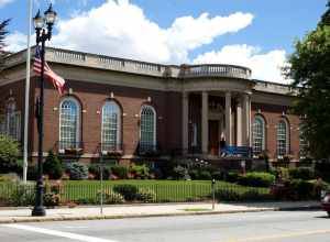 The Francis Buttrick Library in Waltham, Massachusetts, a building on the National Register of Historic Places.