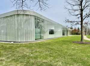 Completed in 2006, this Contemporary building was designed by Kazuyo Sejima and Ryue Nishizawa of SANAA to serve as an annex to the Toledo Museum of Art, known as the Glass Pavilion.  Celebrating the heritage of Toledo as a major center of glass