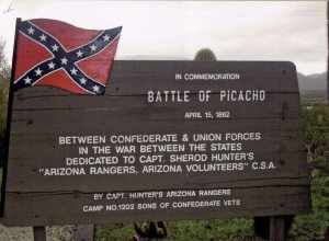 Battle of Picacho Pass (April 15, 1862) marker in Arizona. Listed in the National Register of Historic Places # 02001384.