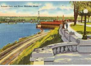 Title: Pulaski Park and river, Holyoke, Mass.
Description: Holyoke abounds in many interesting parks and playgrounds, but few are more varied or interesting than those from this one. It overlooks the town of South Hadley.
Subjects: Parks;