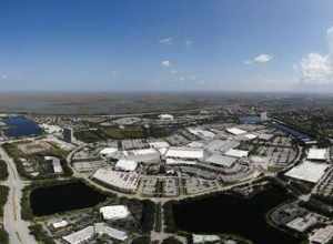 Sawgrass Mills Mall ariel panoramic shot.