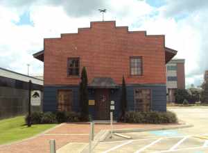 Waters Pierce Oil Company Stable Building in lake Charles, Louisiana. Listed on the National Register of Historic Places.
