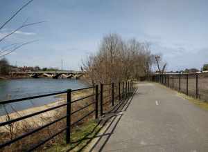 The Riverwalk Trail along the Dan River in Danville, Virginia.