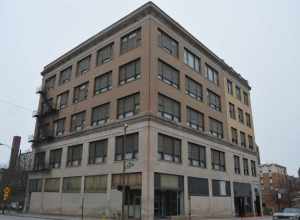 Front and eastern side of the Edward Wren Company Building, located at 31-37 E. High Street (at the Limestone Street intersection) in downtown Springfield, Ohio, United States.  Built in 1921, it is listed on the National Register of Historic Places.