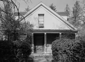 Front of the Gov. James W. Nye Mansion, located at 108 N. Minnesota Street in Carson City, Nevada, United States.  Built in 1860, it is listed on the National Register of Historic Places.