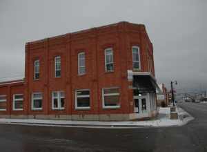 The Harry B. Merrihew Drugstore, a historic building in Lehi, Utah, United States.